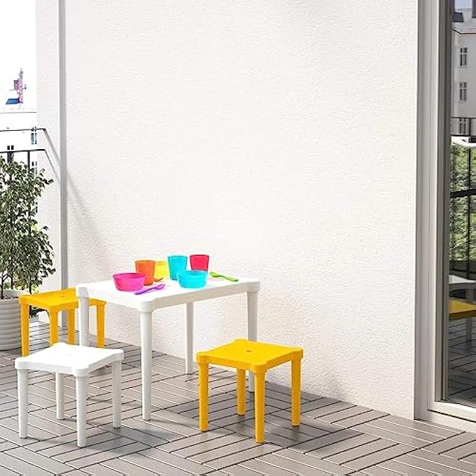 IKEA UTTER CHILDREN'S STOOL, IN/OUTDOOR FOR STUDY, LIVING ROOM, DINING (YELLOW) - Image 2